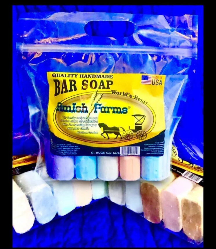 3 Pack (15 Bars) Amish Farm Worlds Best Quality Bar Soap each approx 3”x3”x1.25”
