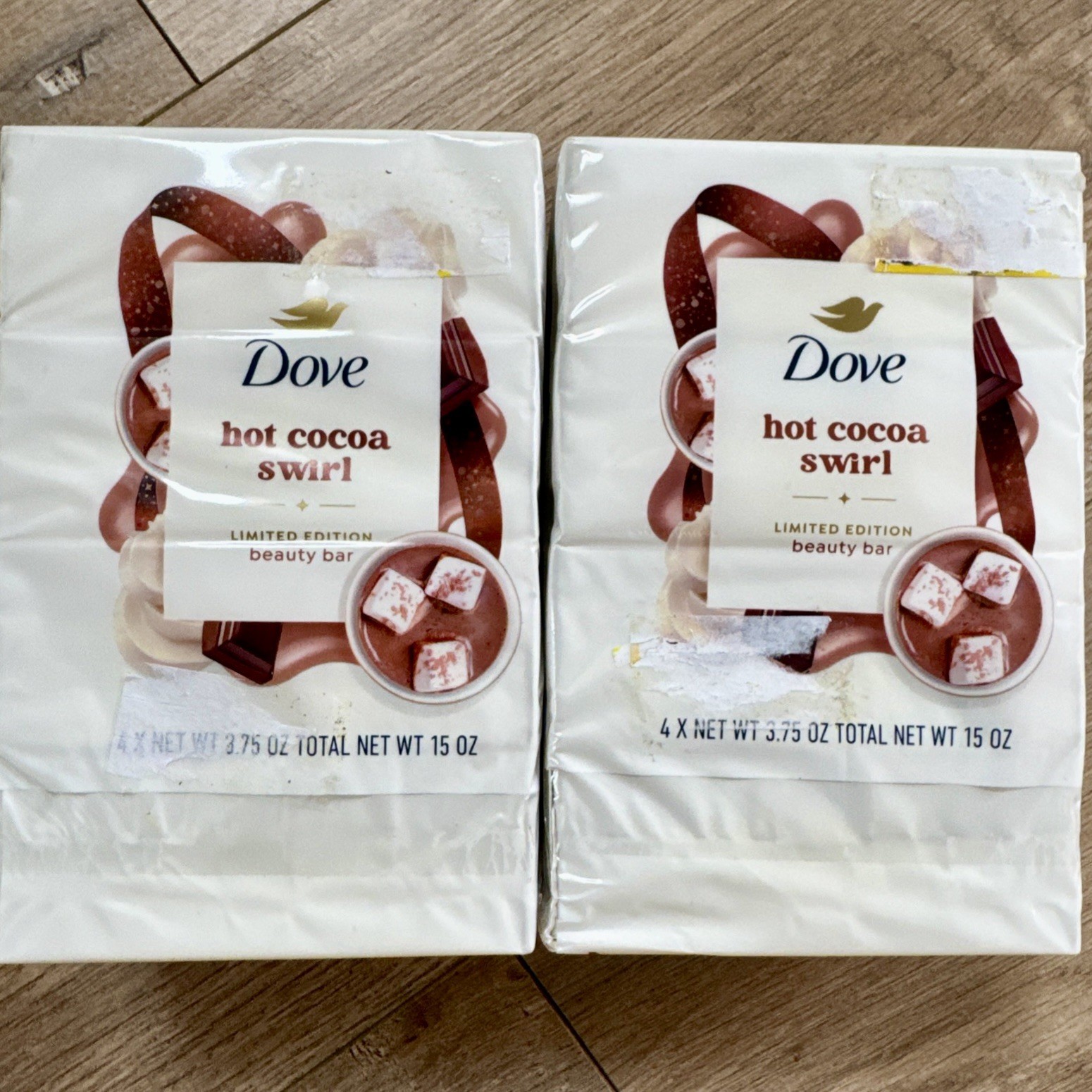 Dove Hot Cocoa Swirl Limited Edition Beauty Bar Soap Two 4-packs Sealed