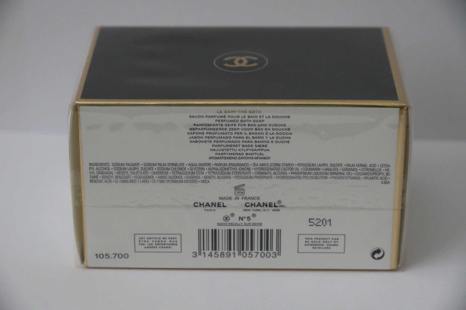 CHANEL No. 5 Perfumed Bath Bar Soap 5.3 oz 150 g Original Boxed Sealed