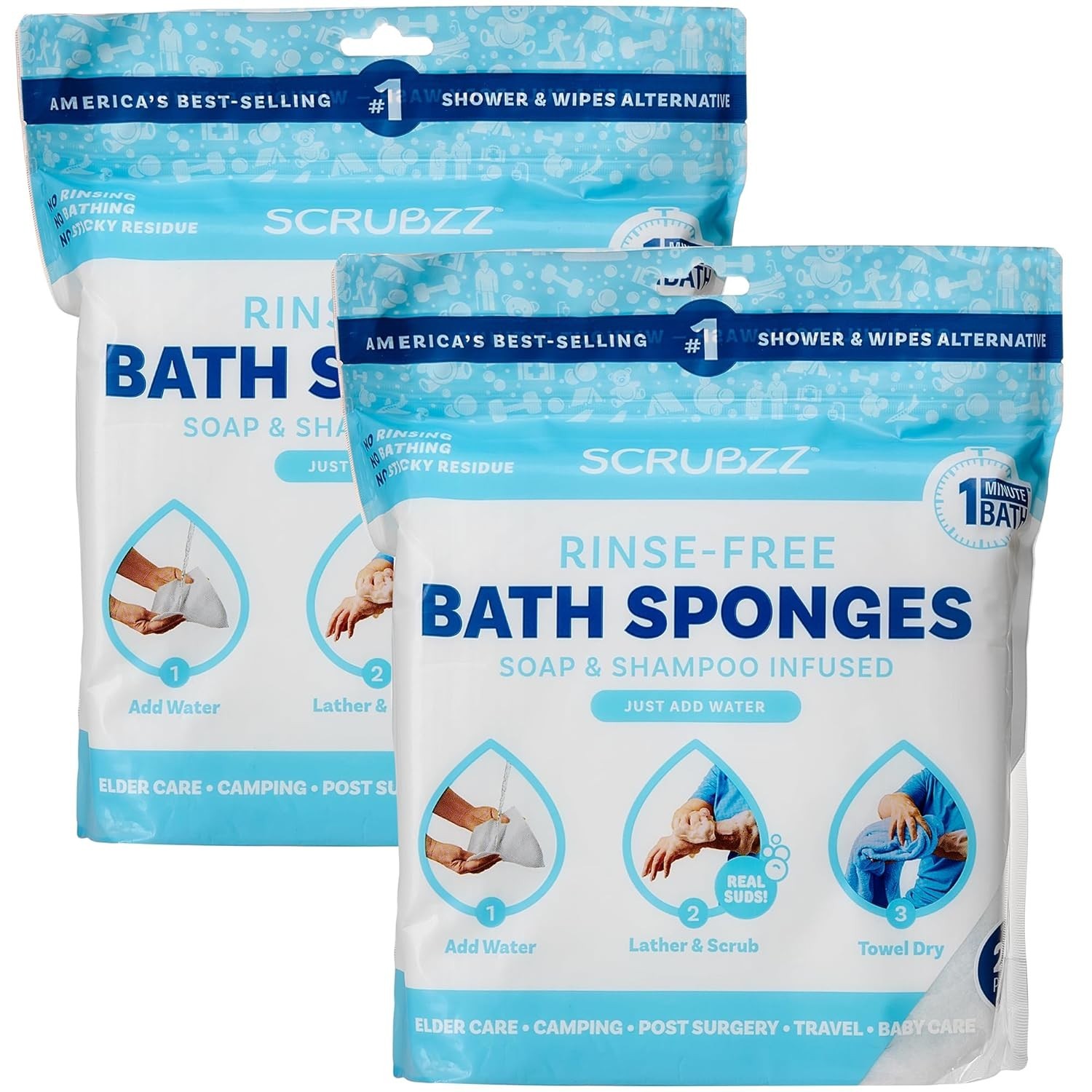 Disposable No Rinse Bathing Wipes – All-in- Single Use Shower Wipes, Simply D…