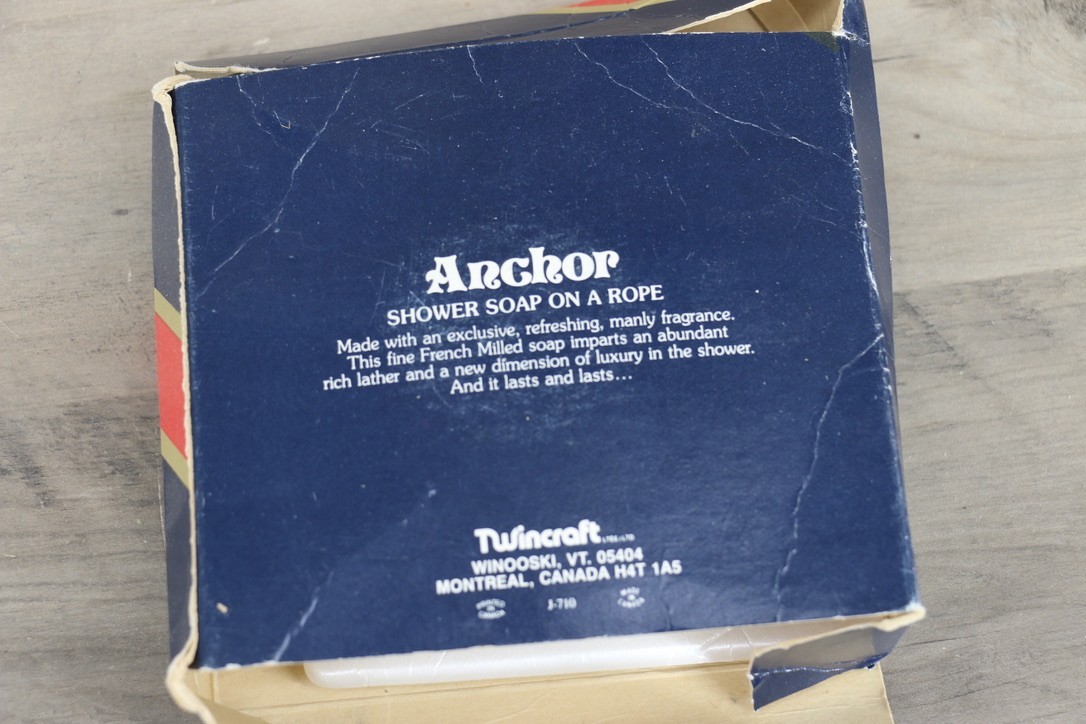 Vintage Anchor Soap on a Rope 5 oz Men’s Fragrance Soap New Old Stock NOS w/ Box