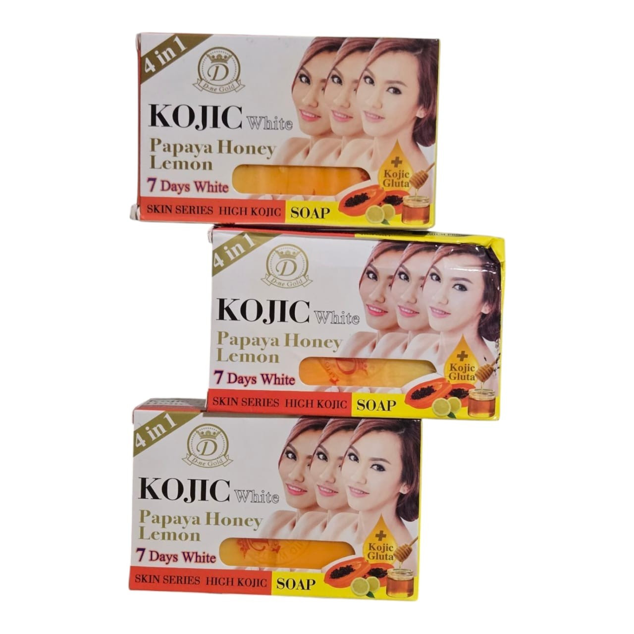 Kojic white Gluta PAPAYA HONEY 🍯🍋 7days whitening Soap. Clear spot 160g 3Bar