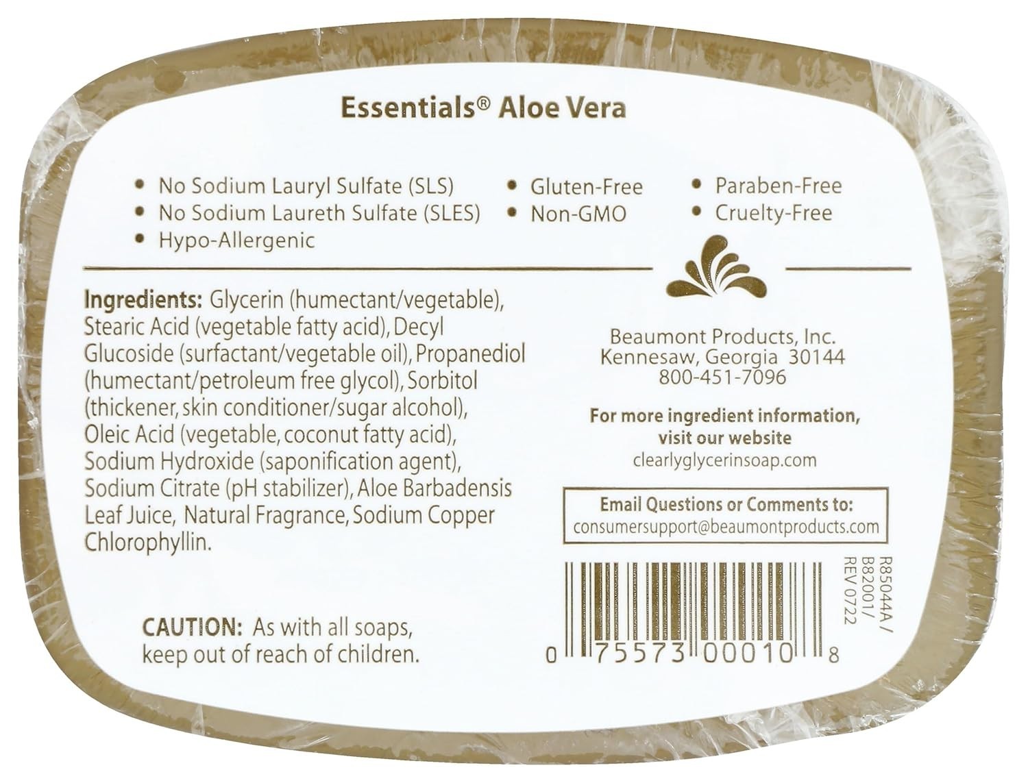 Essentials Aloe Vera Pure and Natural Glycerine Soap 4 Oz ⭐️⭐️⭐️⭐️⭐️