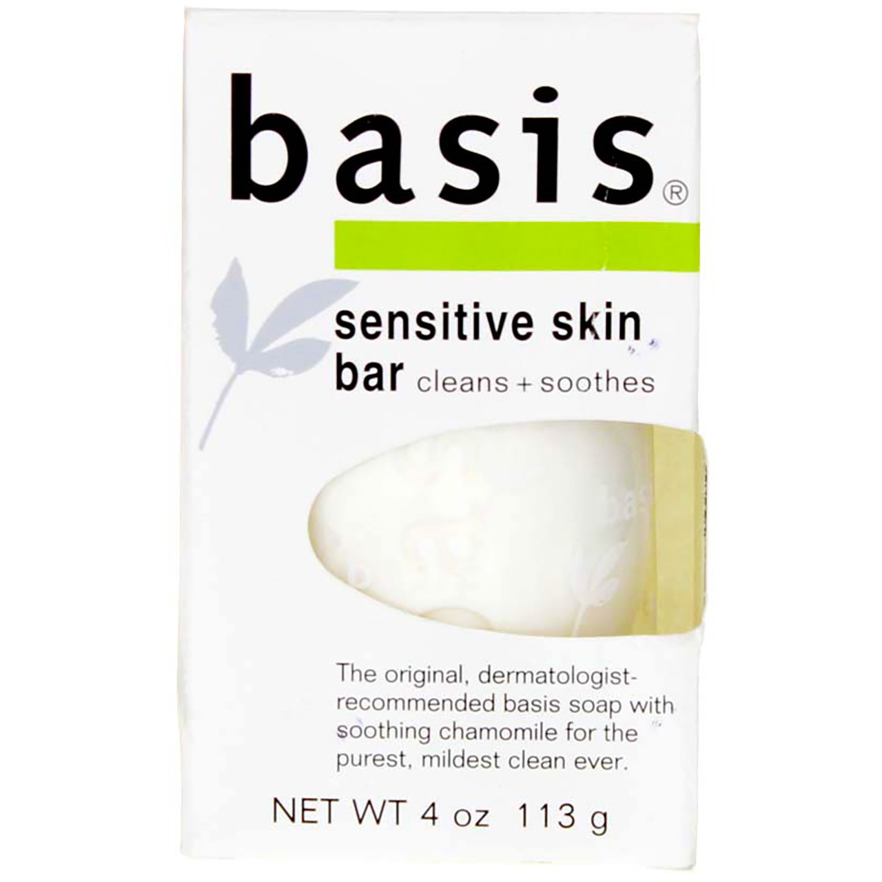 2 Pack Basis Sensitive Skin Bar Soap, Unscented, 4 oz