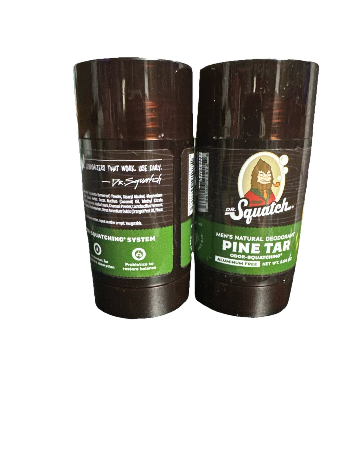 Dr. Squatch Natural Deodorant-Pine Tar 2.65fl. oz-Set of 2