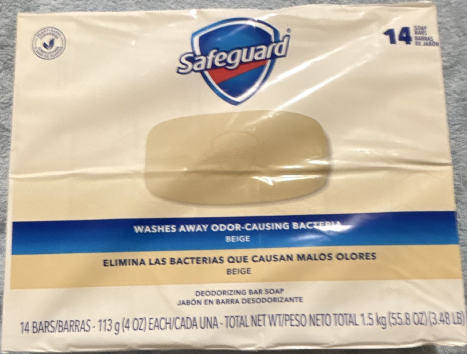 Safe-Guard Antibacterial Deodorizing Bar Soap Beige 14 Bars 4 oz Each