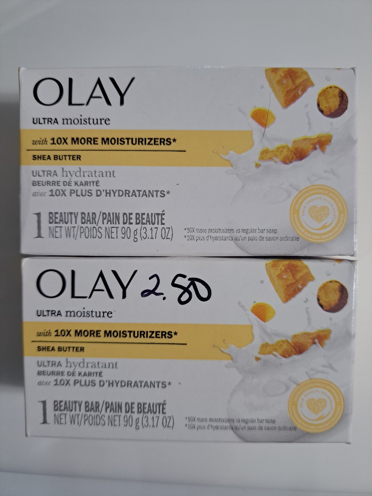 Olay Ultra Moisture Shea Butter Beauty Bar Soap 3.17 oz (90g) – Lot of 2 Bars
