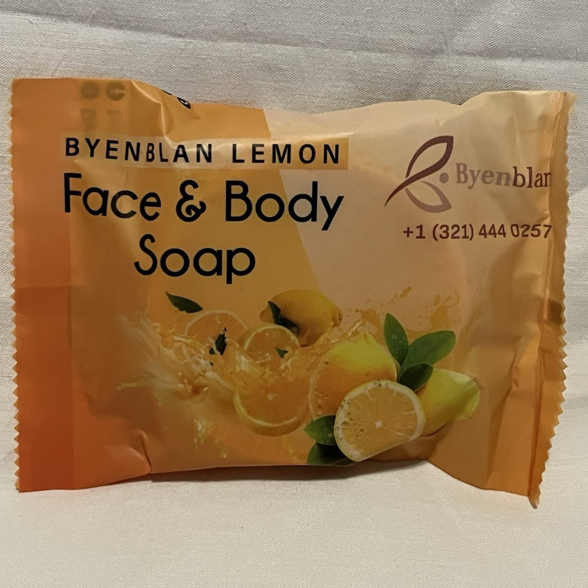 Byenblan Lemon Face & Body Soap Yellow Unisex Fruit Scented Bar