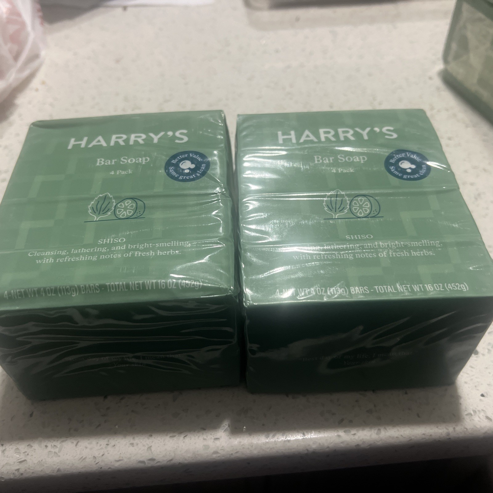 8x Harry’s Men’s Cleansing Bar Soap Sulfate Free Shiso Scent 4 oz