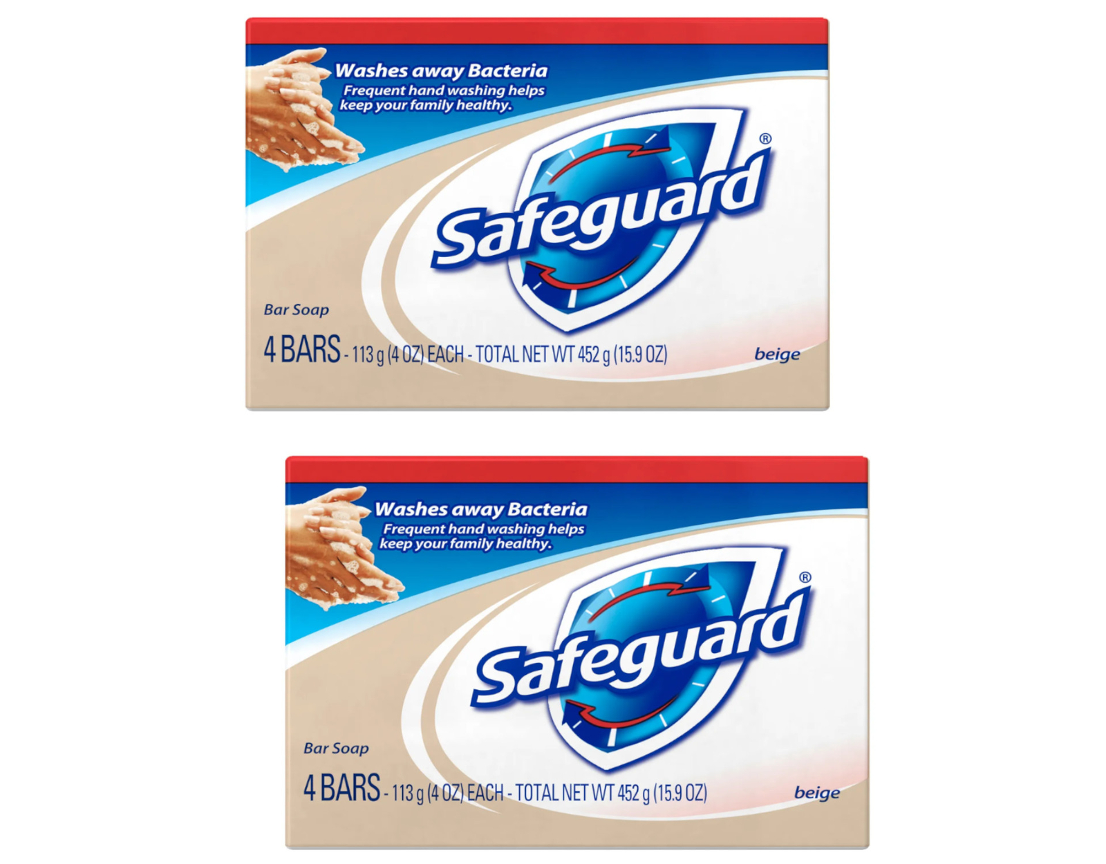 Safeguard Beige Bar Soap , 4 Oz. Antibacterical Deodorant, 4 Count – Pack of 2