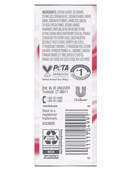 8 PACK Dove Plant Milk Cleansing Bar 5 oz, Oat Milk & Berry Brulee, Moisturizing