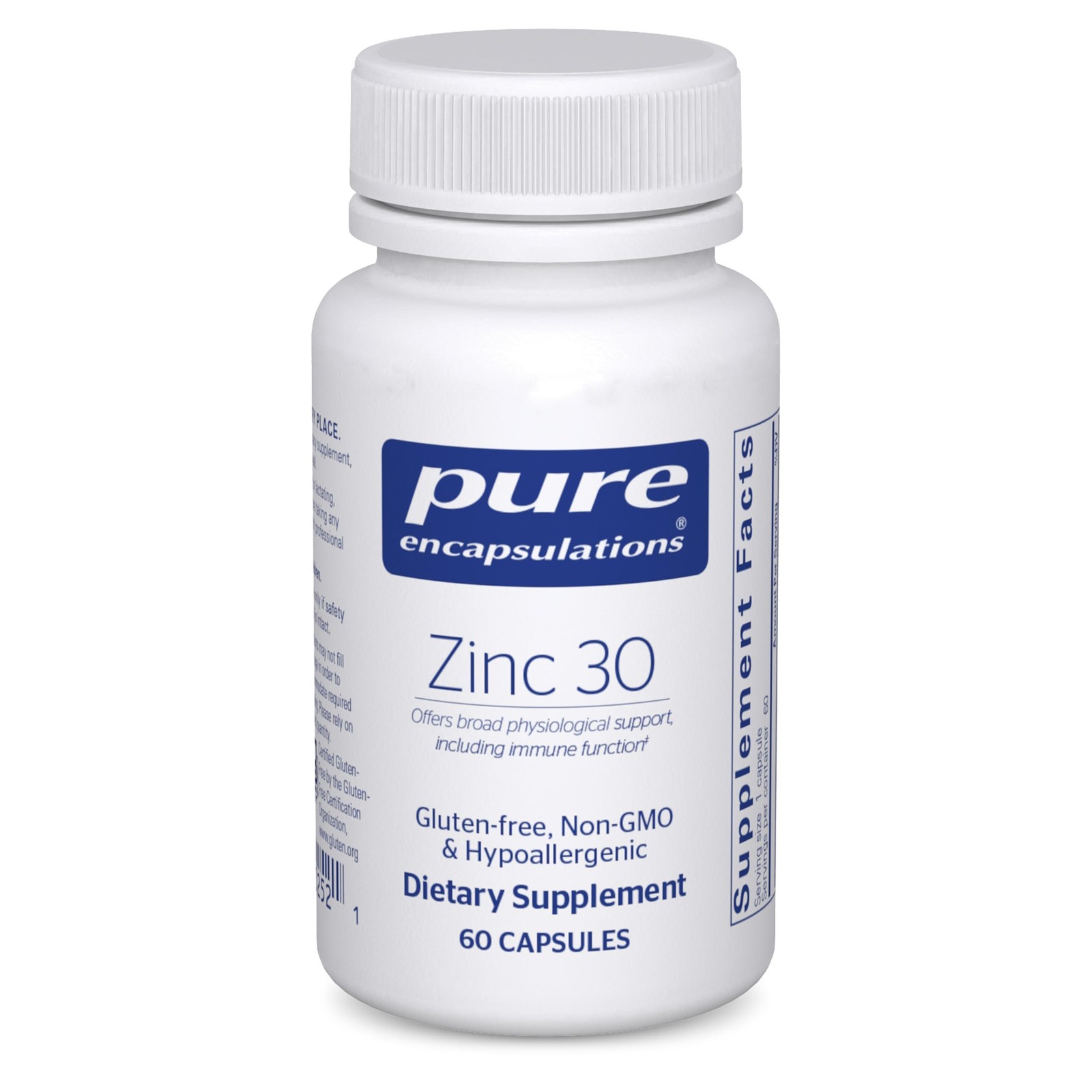 Pure Encapsulations Zinc 30 mg – Supplement for Immune 60 Count (Pack of 1)
