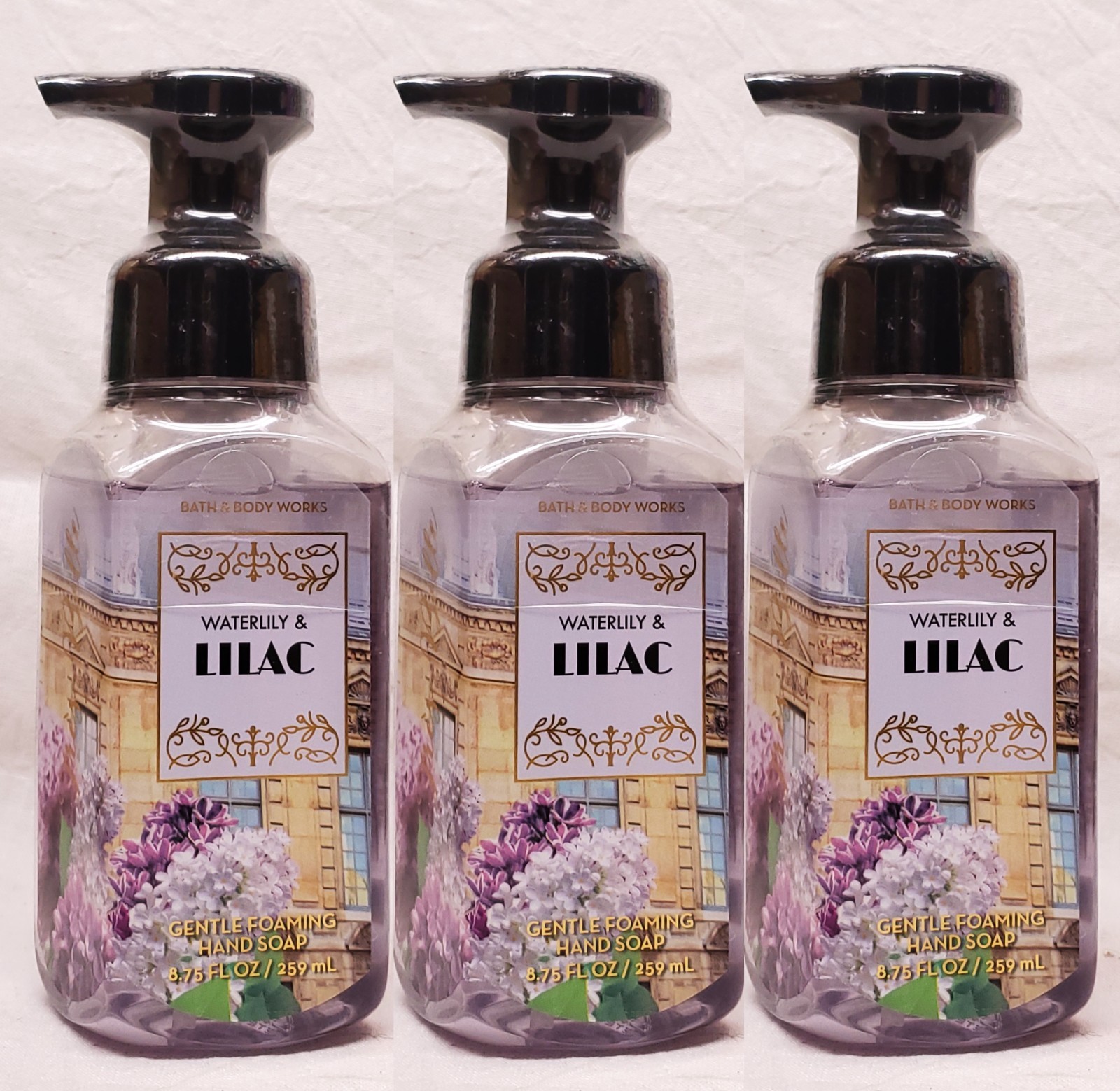 3 Bath & Body Works WATERLILY LILAC Foaming Hand Soap