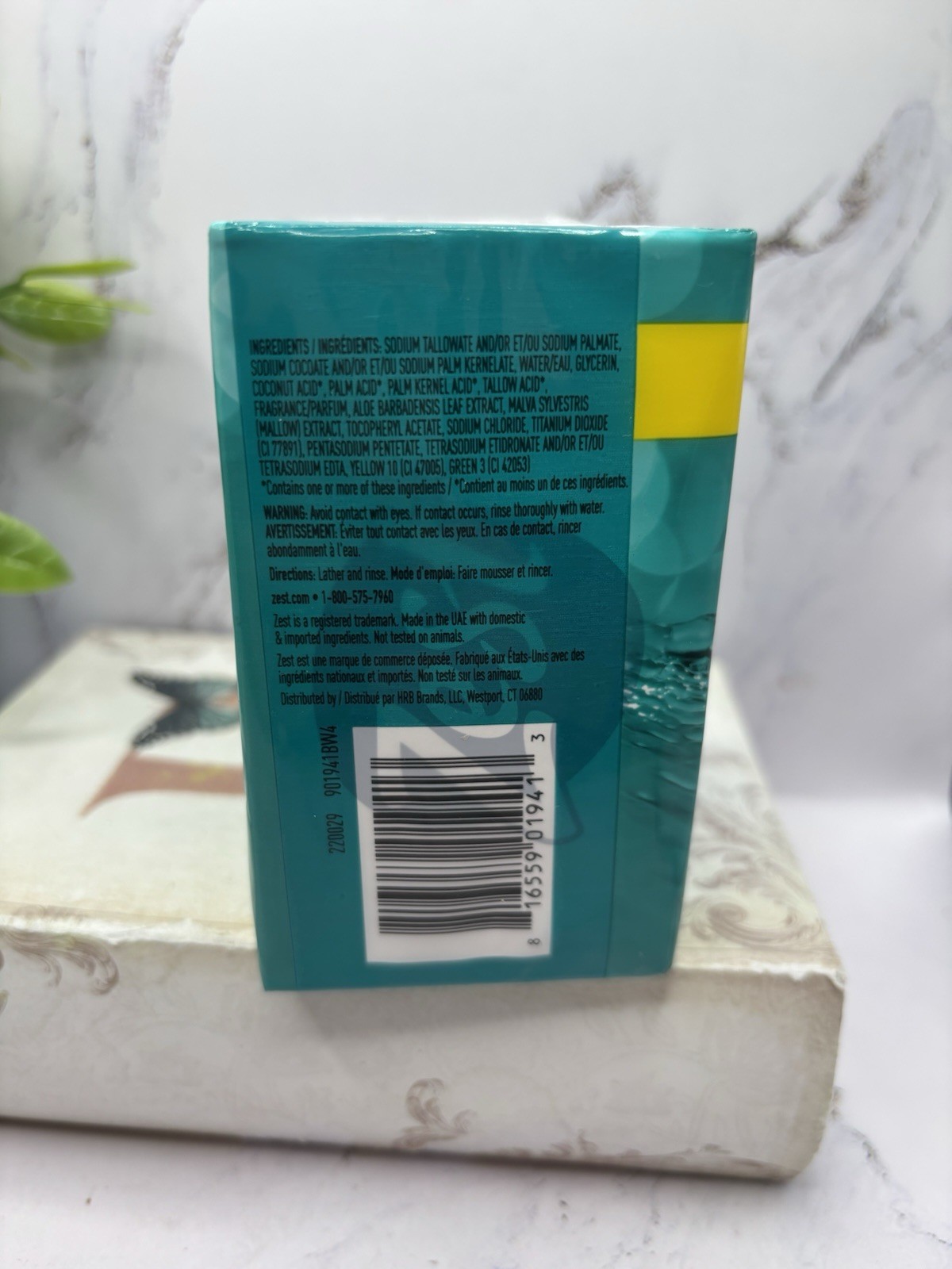 Zest Bar Soap 4.12 oz 2 Bars Scent Lush Orchid & Almond 2 Bars Refreshing Aqua