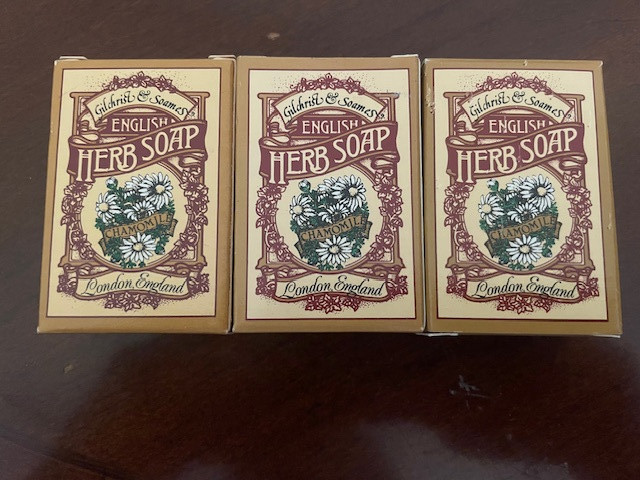 NOS 3 Vintage Gilchrist & Soames London English Herb Soap Chamomile 1.5 oz each