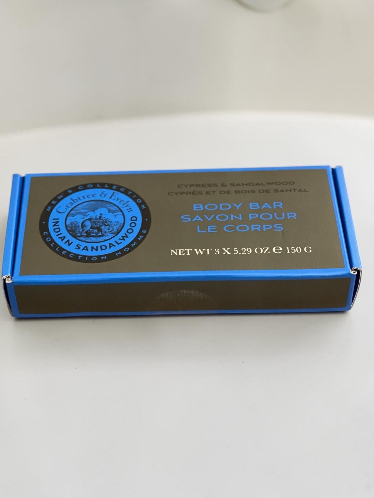 Crabtree & Evelyn Indian Sandalwood Body Bar Soap Set 3 Pc Men’s Collection New