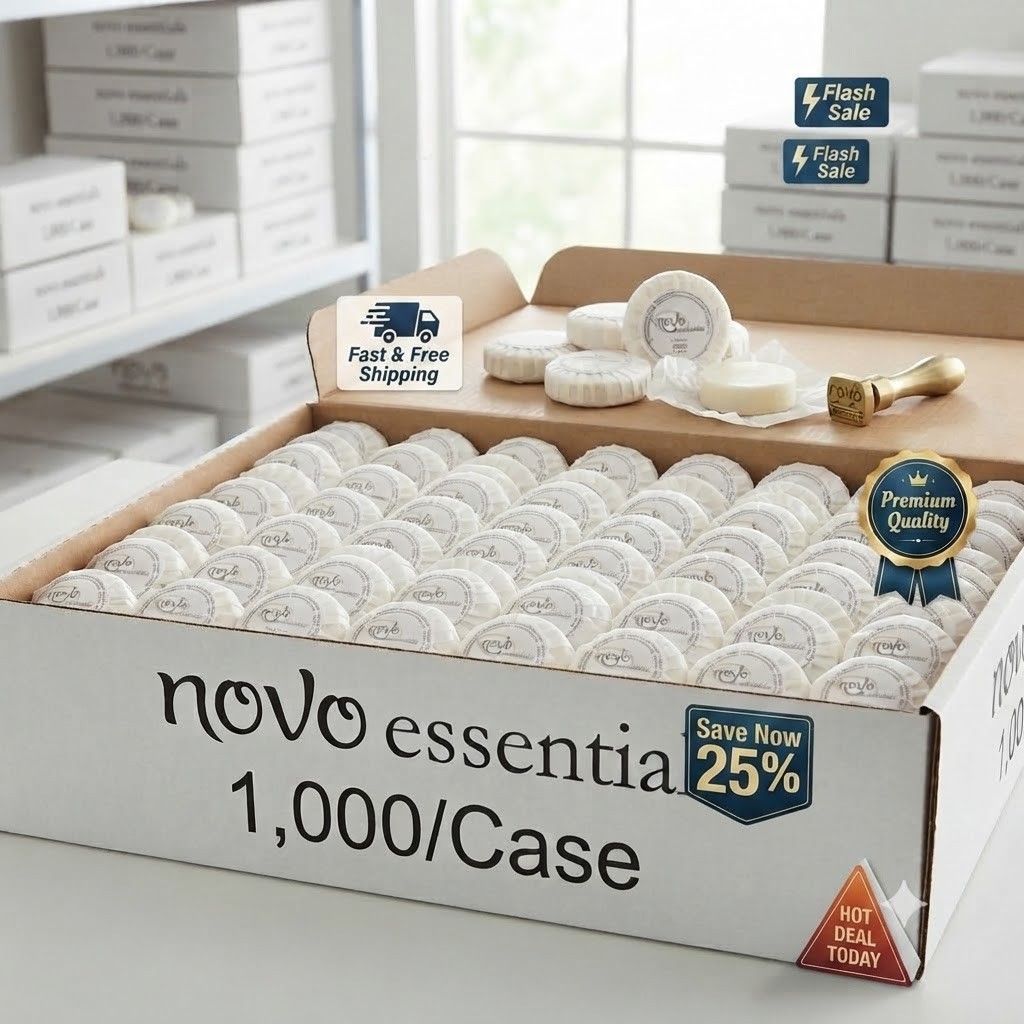 Hotel Motel Bath Soap Bars 0.42 oz 1000 Pack Wrapped Round White Bulk
