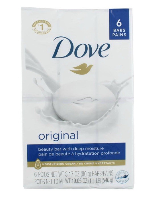 Dove Moisturizing Beauty Cream Bar Soap Original 90g (3.17 oz) 6 Pack