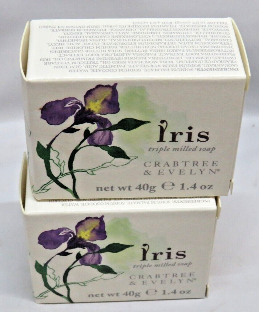 Crabtree & Evelyn Iris Triple Milled Soap Bar – 40g/1.4oz Small lot of 2