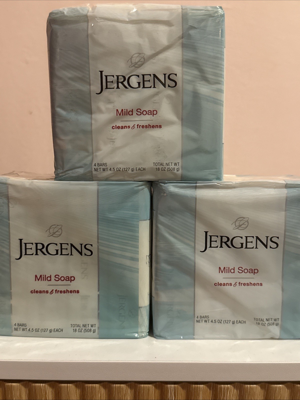 Jergens Mild Soap Cleans And Refreshens. Pack Of 3, 12 Bars Total 4.5 Oz Ea