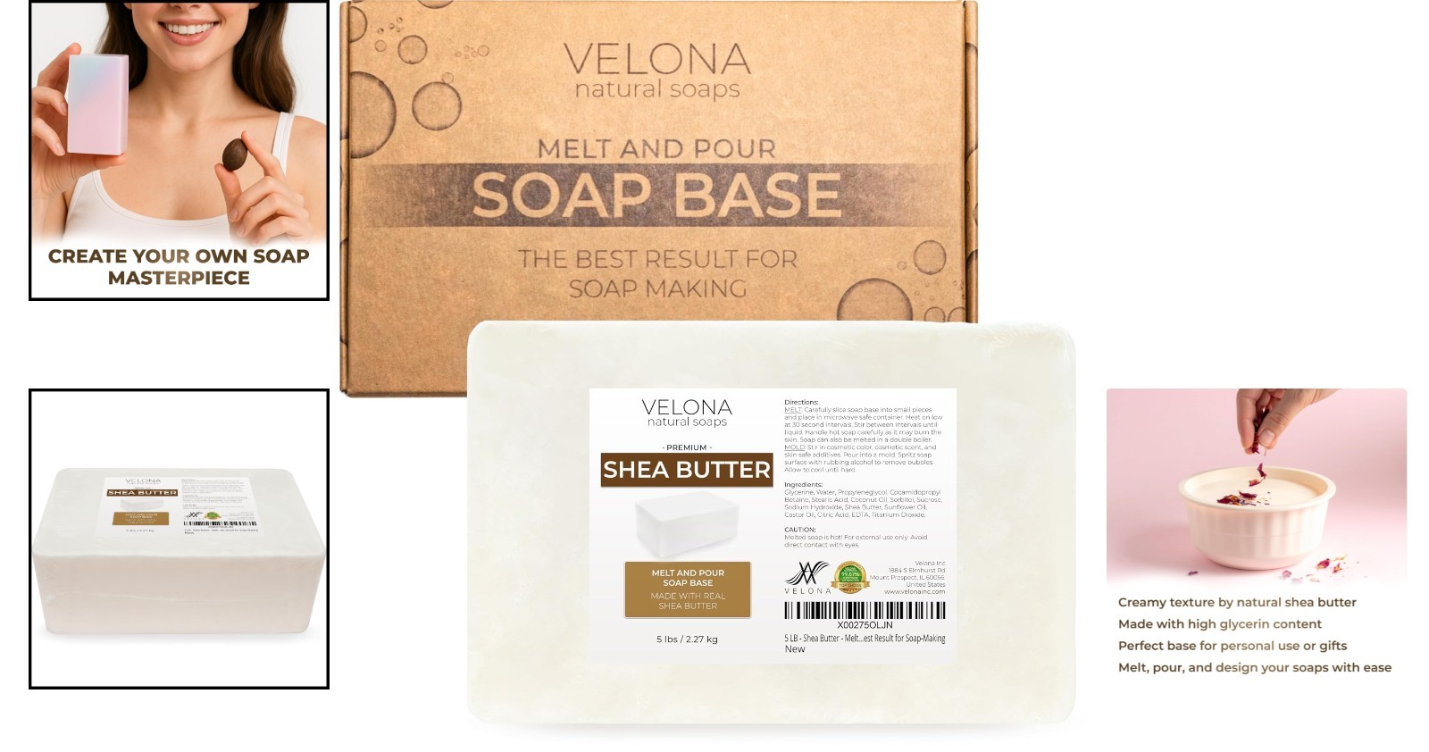 Customizable 5 lb Butter Soap Base – SLS/SLES Free, Ideal for Handmade Gifts