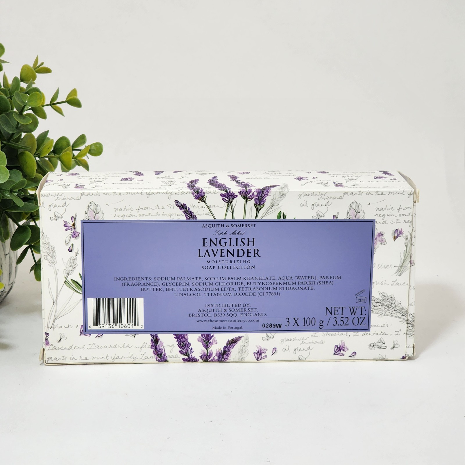Asquith & Somerset English Lavender Soap Bar Collection Set 3 x 3.52 oz Each
