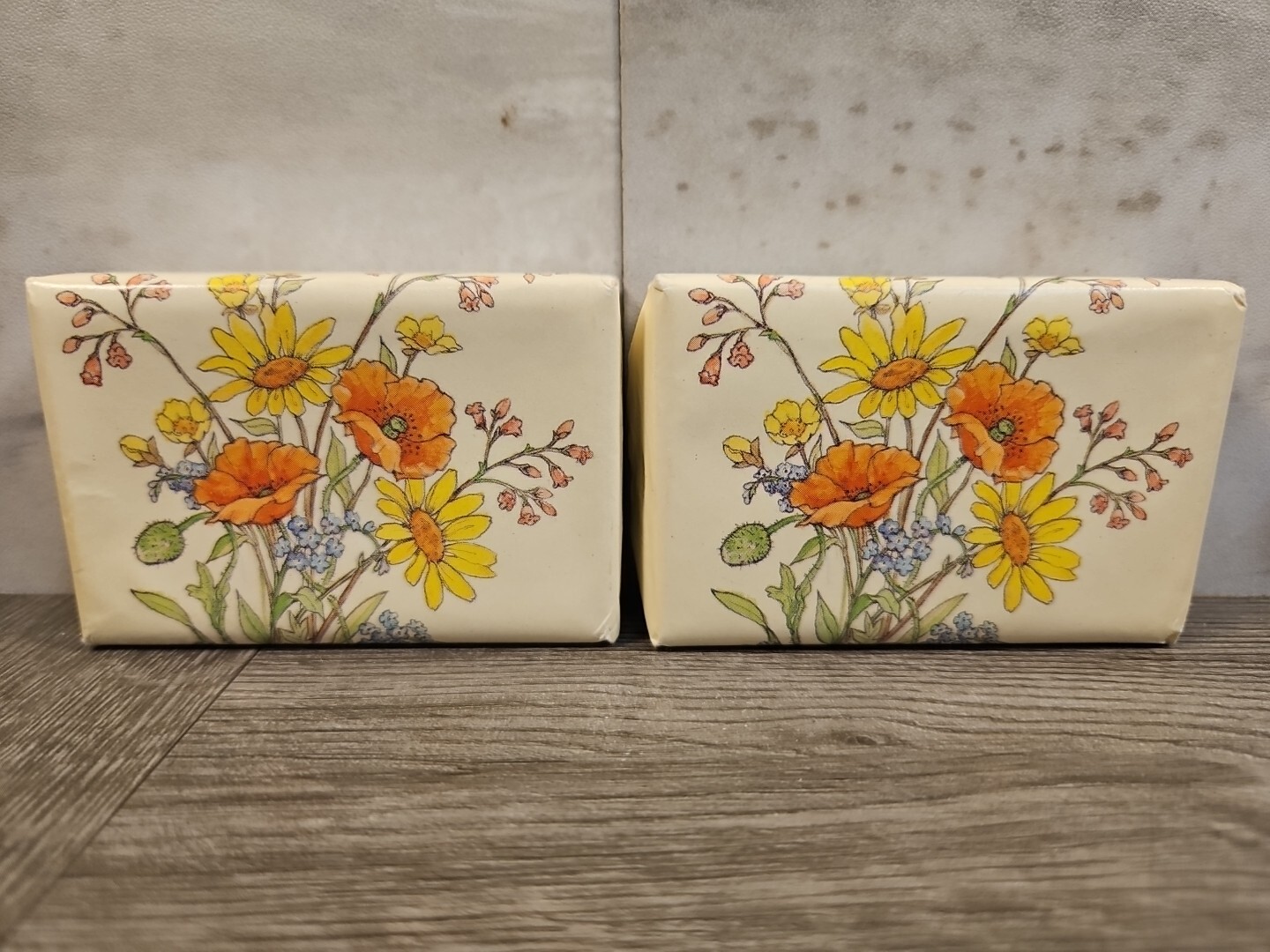 Vintage Lot Of 2 Hallmark Branded Soap Floral MCM