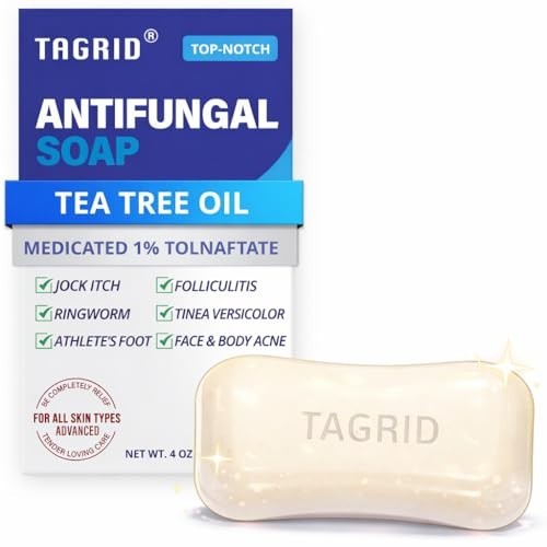 TAGRID Folliculitis Antifungal Soap Kit Tea Tree Oil Jock Itch Ringworm 3oz