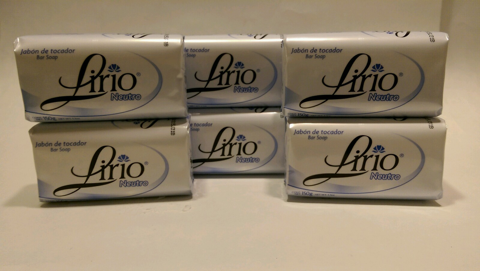 6X Lirio Neutral Bar Soap Daily Use/Jabon Neutro de Tocador de uso diario!!!