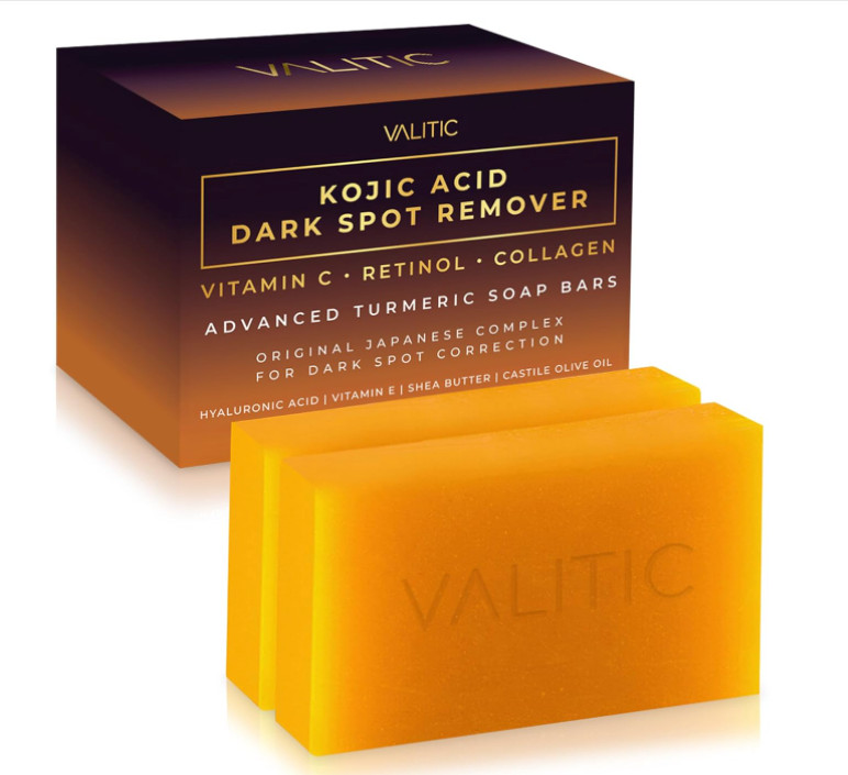 VALITIC Kojic Acid Dark Spot Remover Soap Bars with Vitamin C, Retinol, Collagen