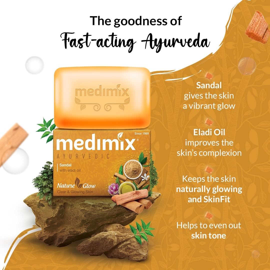 Ayurvedic Sandal Soap, 125g (4+1 Offer Pack)