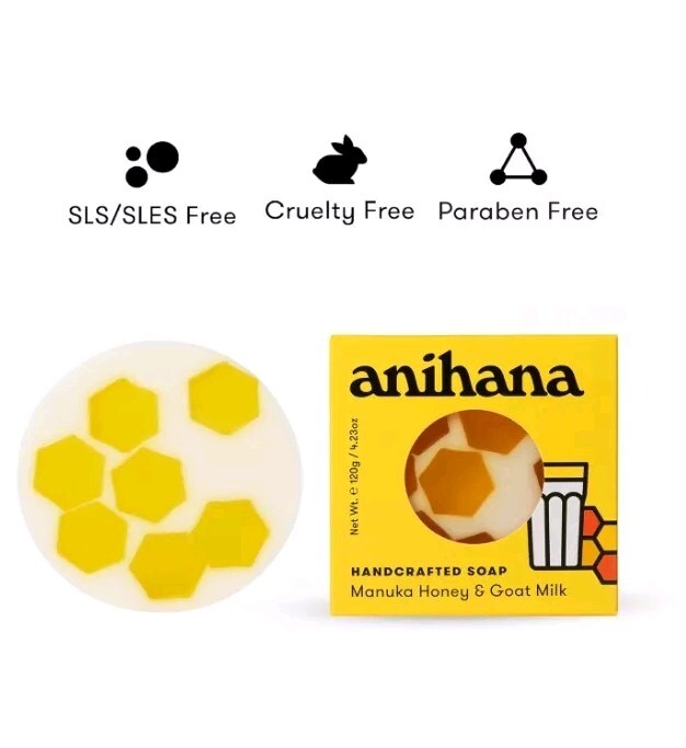 2 Anihana Body Wash Bars Manuka Honey & Goat Milk 4.23 Oz Each