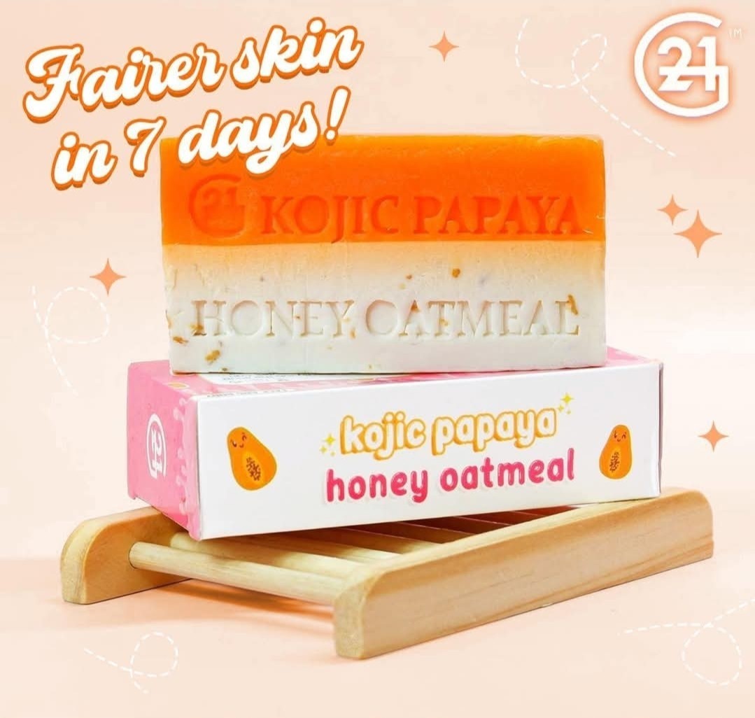 G21 Kojic Papaya + Honey Oatmeal Duo Soap