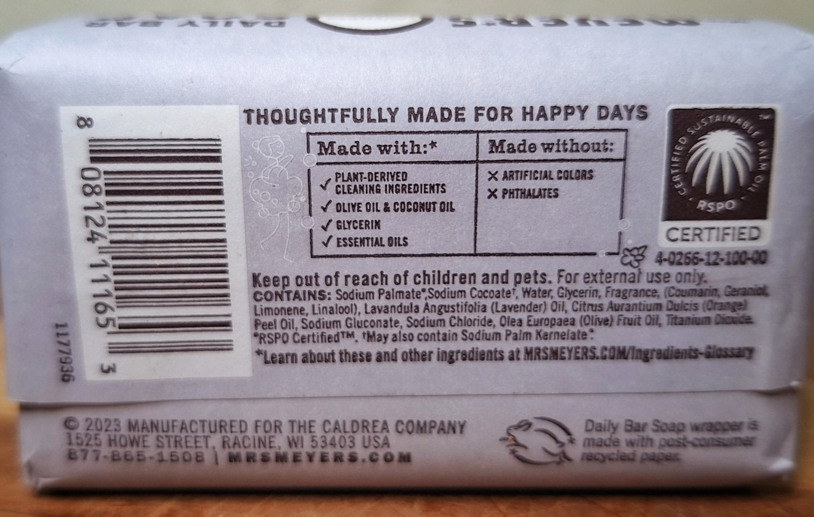 Lot of 12 Mrs Meyer’s Soap 5.3 oz – 6 Rainwater & 6 Lavender