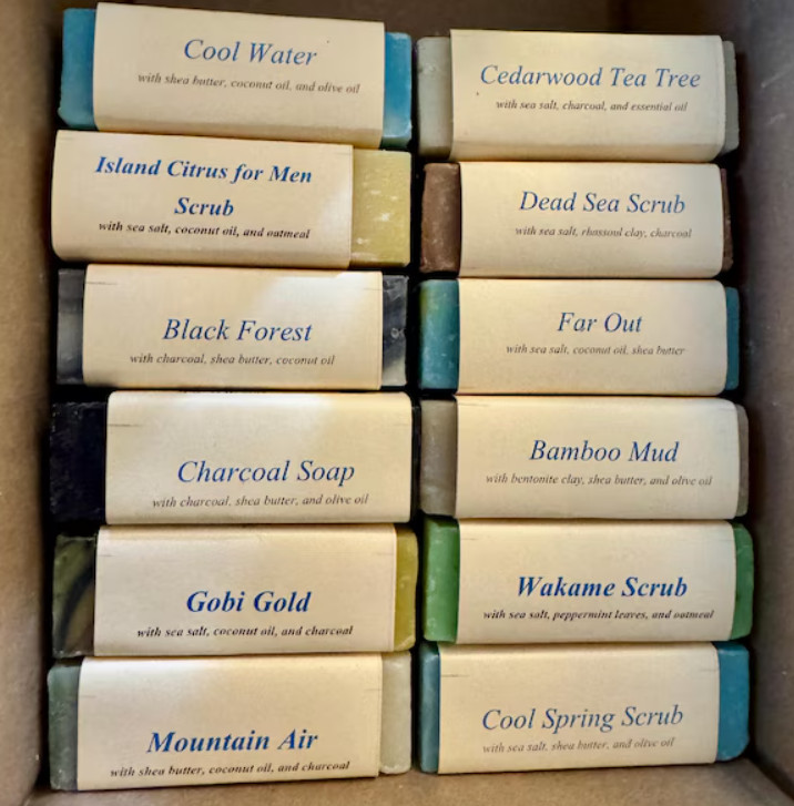12 Bar Handmade Mens Soap Gift Set Masculine Scent Bath Soap Bundle