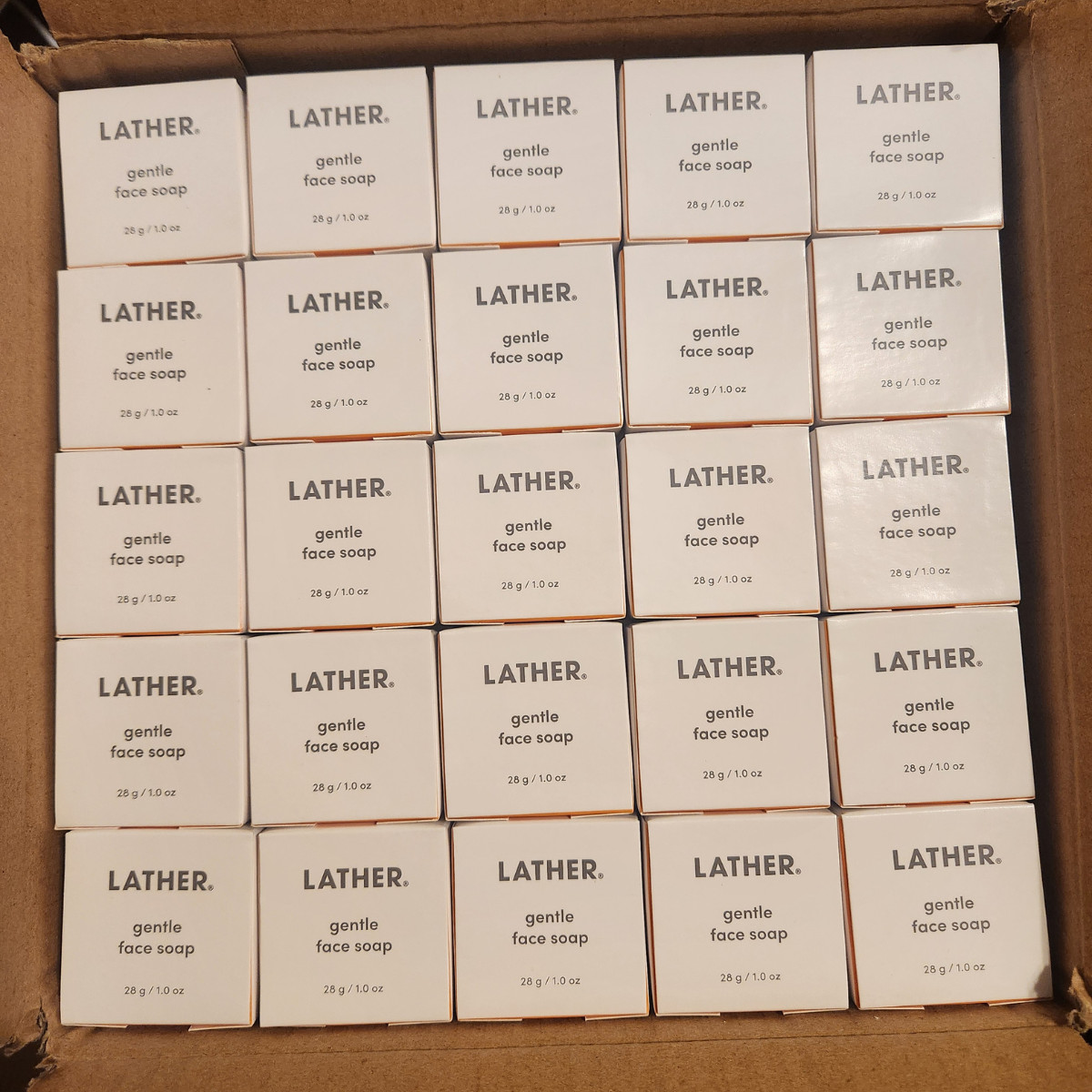 LATHER Gentle Face Soap Lot of 100 Travel Size 1 oz Bulk Hotel Airbnb Boxed