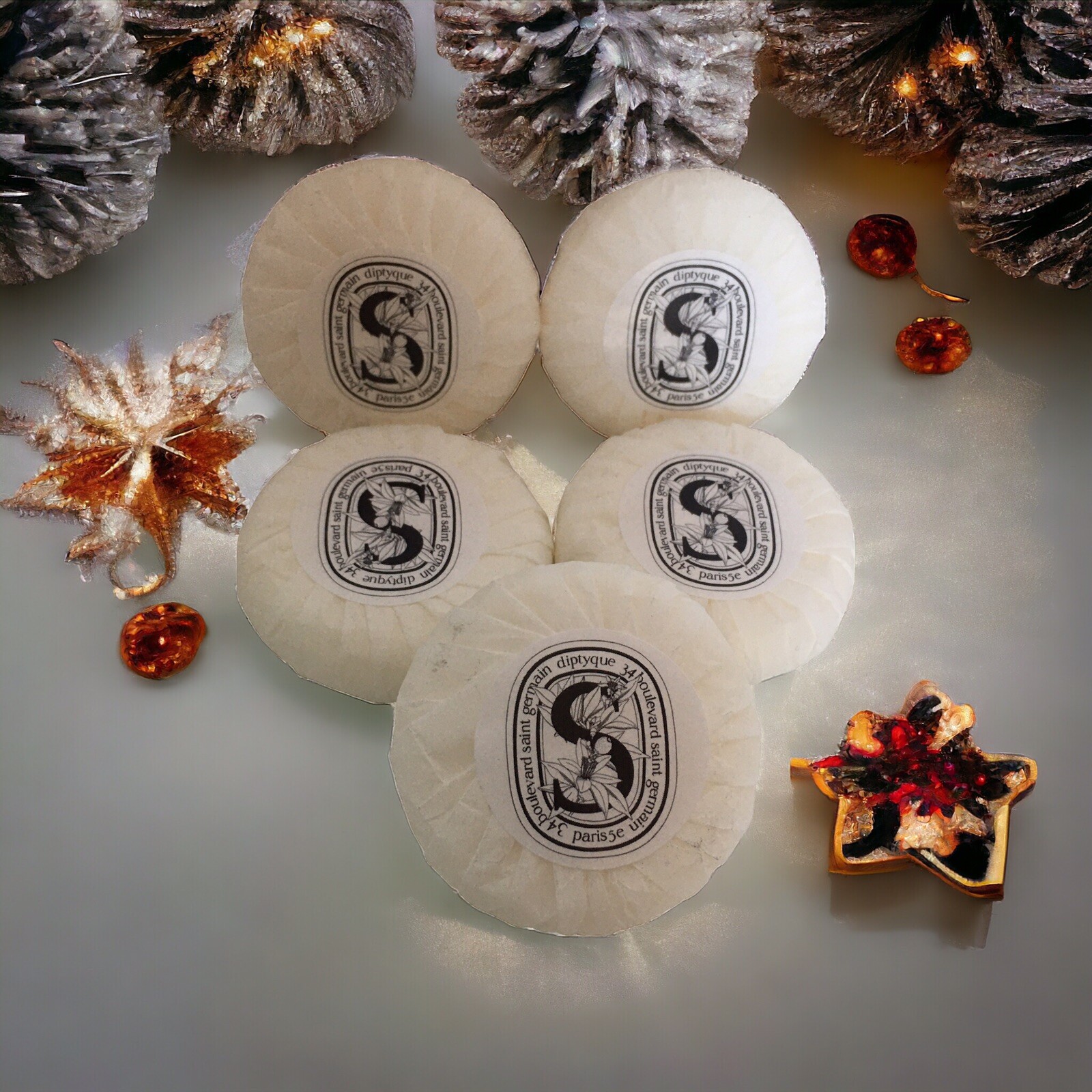 5 Diptyque 34 Boulevard Saint Germain Soap Bars Exclusively for LA BOTTEGA 1.1oz