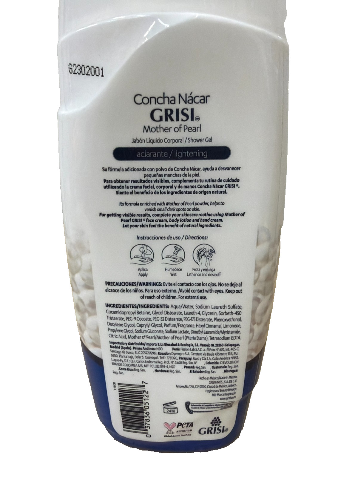 Grisi Concha Nacar Mother Of Pearl Lightening Shower Gel 15.2oz