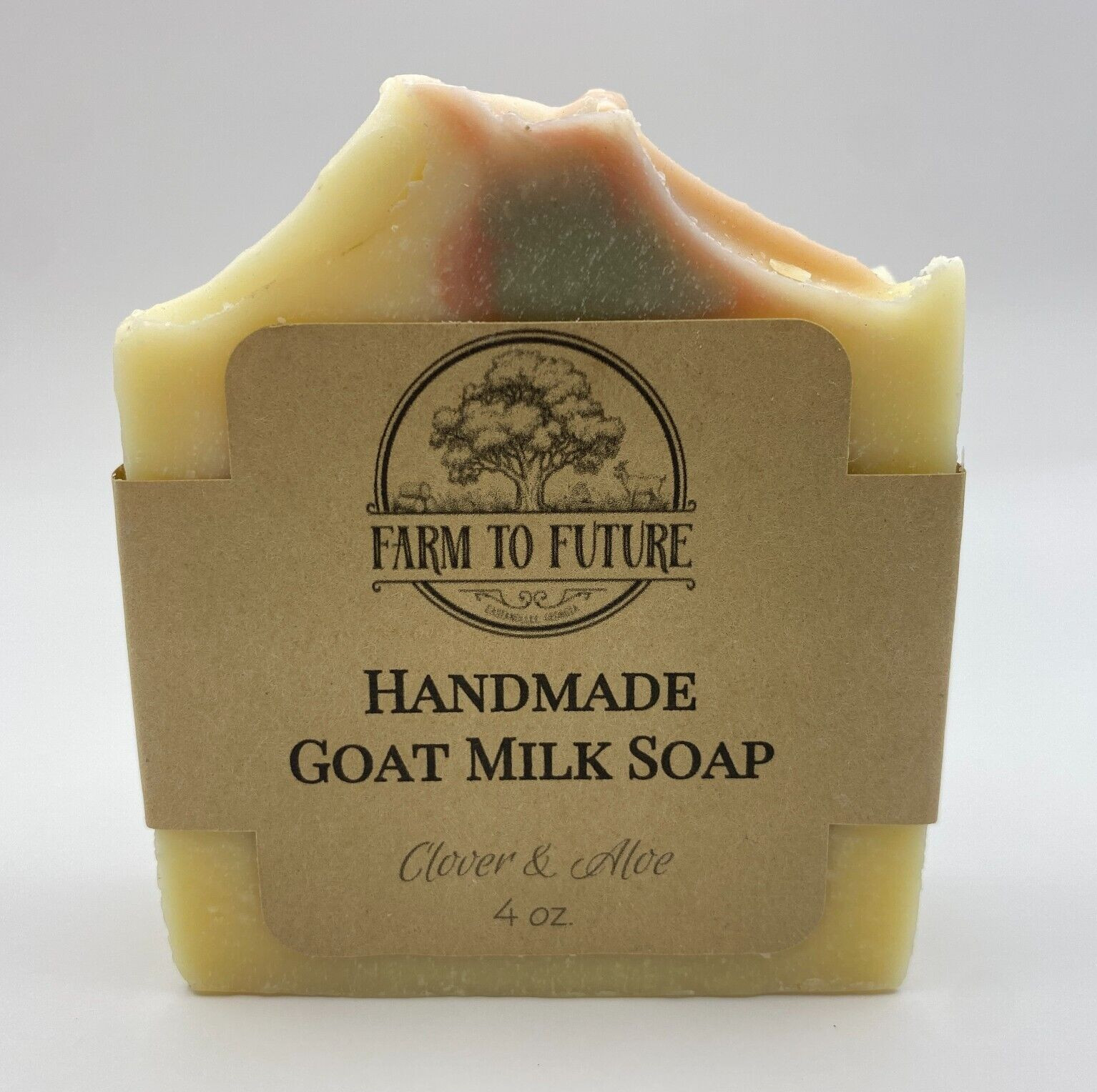 4oz Handmade Goat Milk Soap, Clover Aloe, Sensitive Skin, Natural Soap