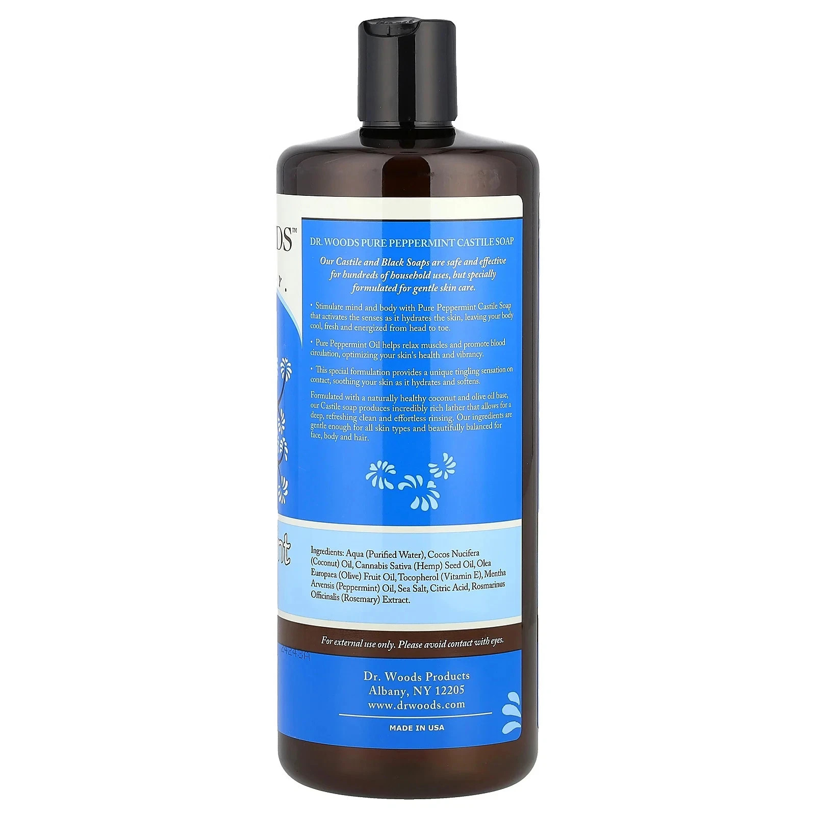 Dr. Woods Castile Soap Liquid Peppermint 32 fl.oz Each (Pack of 3)
