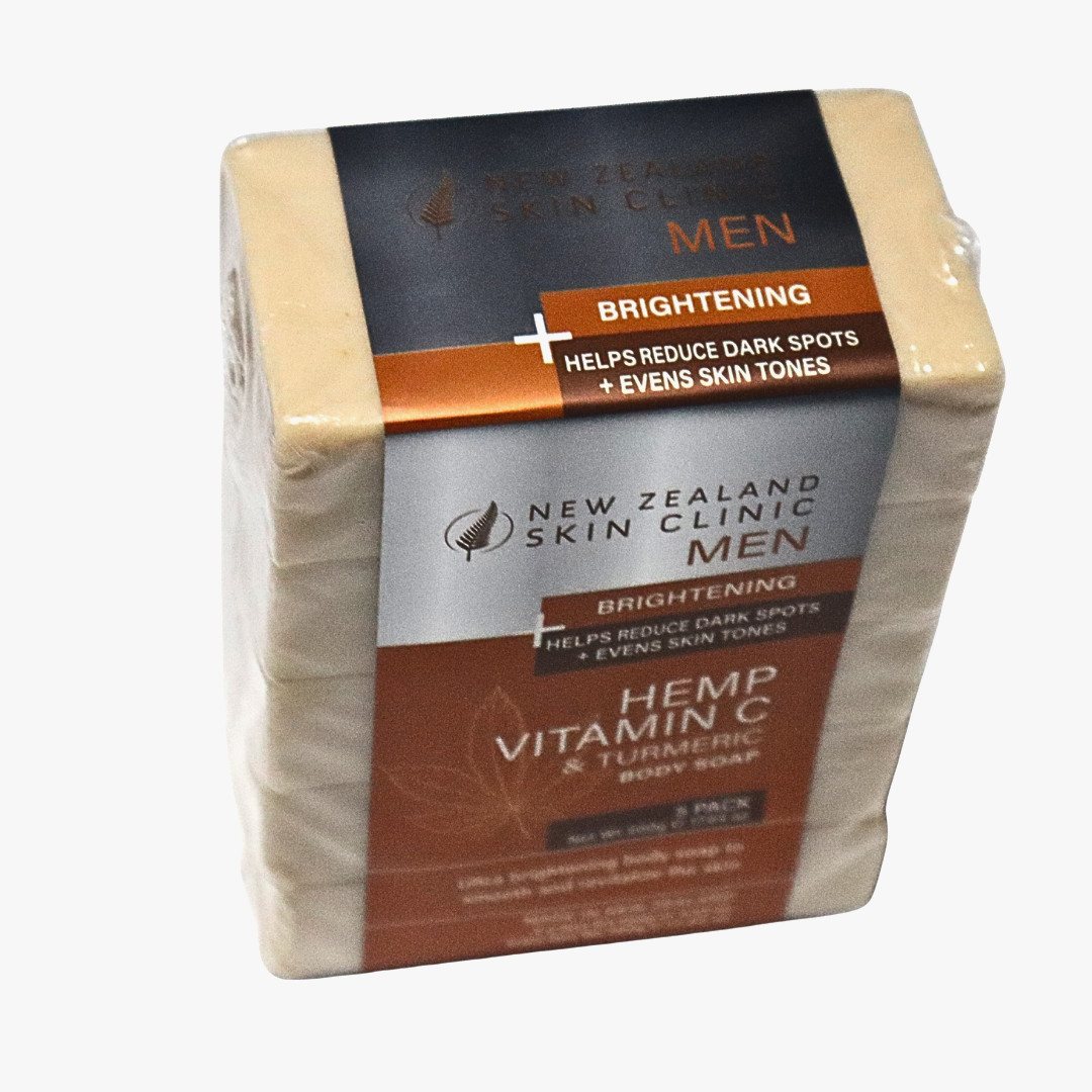 New Zealand Skin Clinic Men’s Hemp Vitamin C Turmeric Body Soap 5-Pack