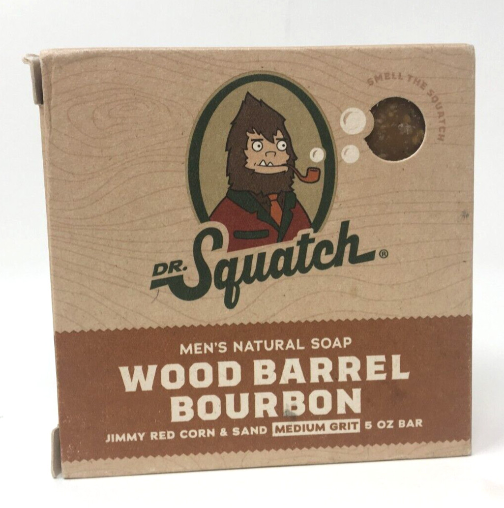 Dr Squatch Men’s Natural Soap Wood Barrel Bourbon Medium Grit 5 oz Bar