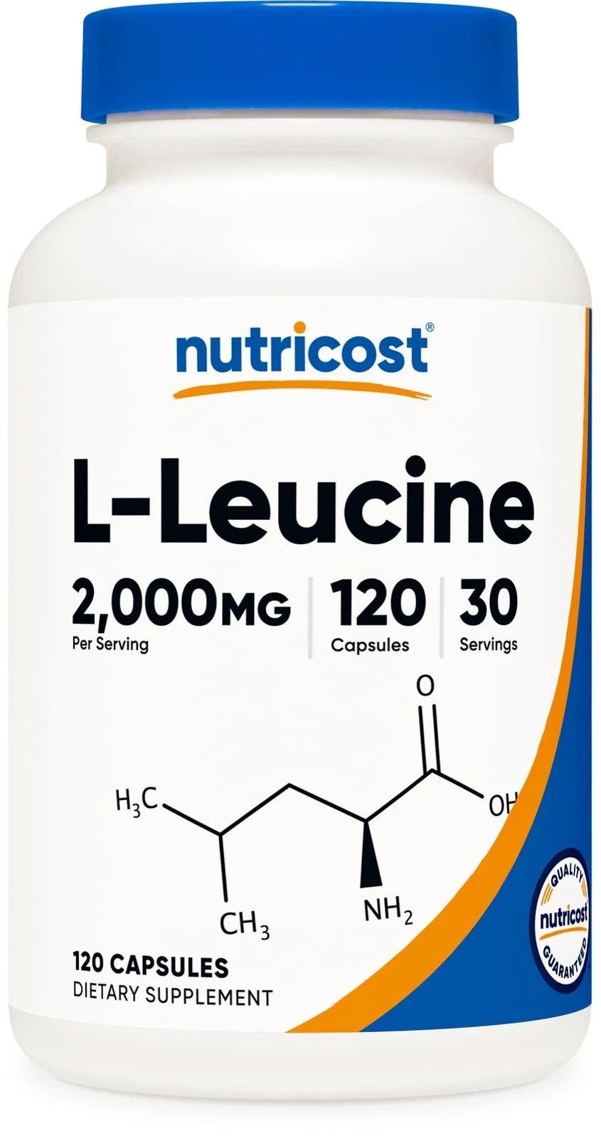 Nutricost L-Leucine 2,000mg, 120 Vegetarian 120 Count (Pack of 1), Red