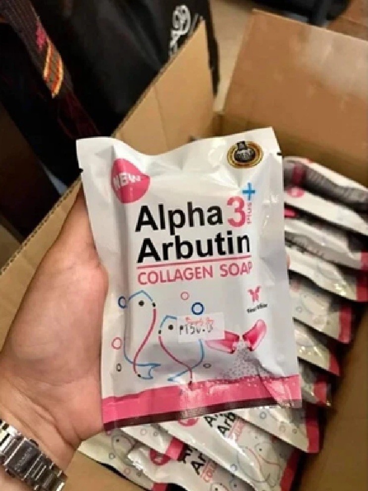 2 Packs Alpha 3 Plus Arbutin Collagen Whitening Body Soap Skin Reduce Acne 80gr