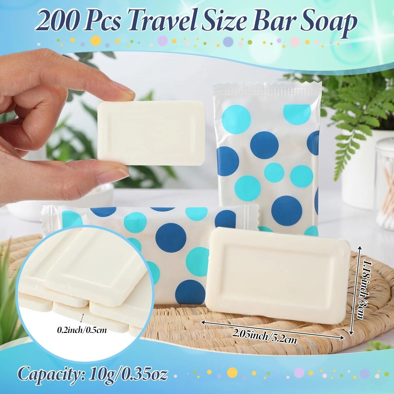 200 Pcs 0.35 oz Mini Hotel Soap Bars Bulk Individually Wrapped Hand Soap Bars…