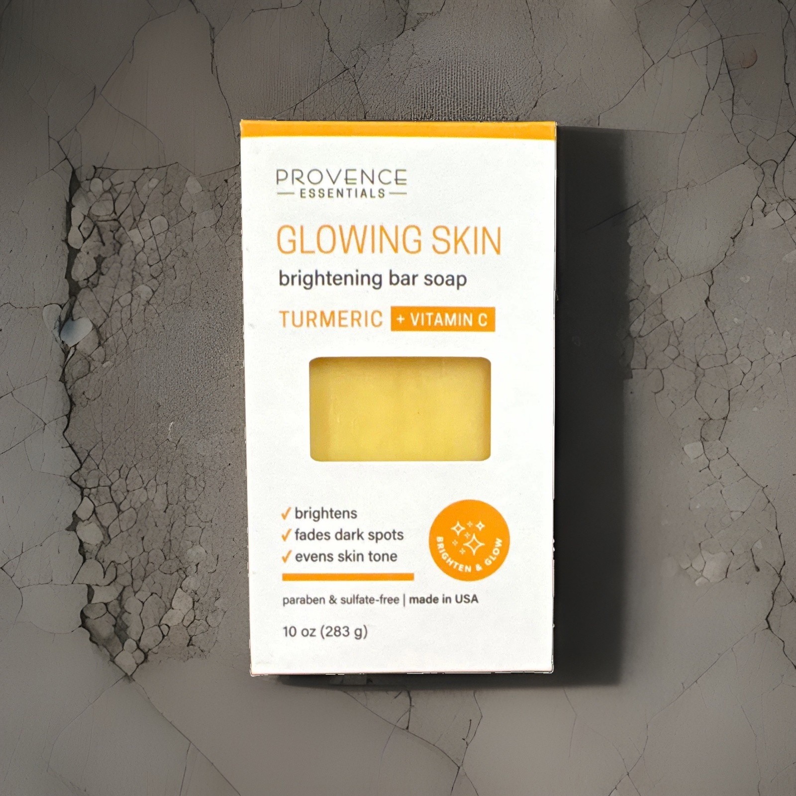 Provence Essentials Glowing Skin Turmeric + Vitamin C Brightening Bar Soap 10 oz