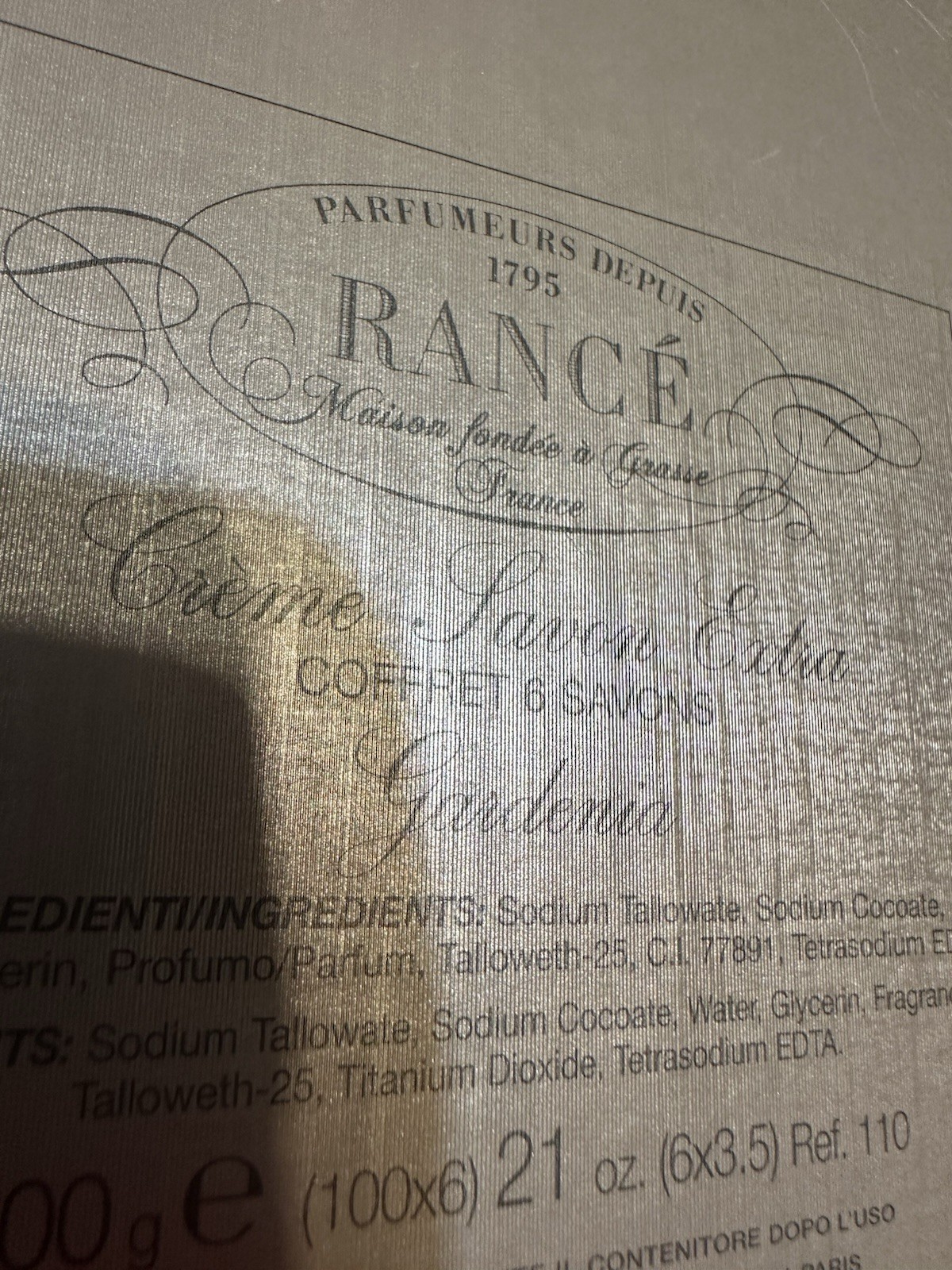 NEW Rancé Crème Savon Extra Gardenia 6-Pack Bath Soap Set Hands Body 100g each