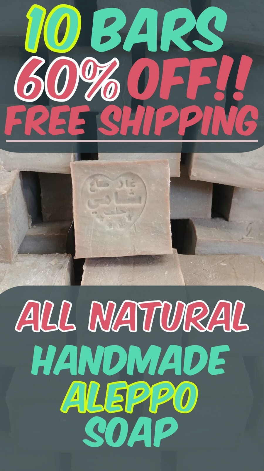 10 Bars Handmade Natural Vegan Ancient Laurel Oil Soap, Body & Hair Moisturizer