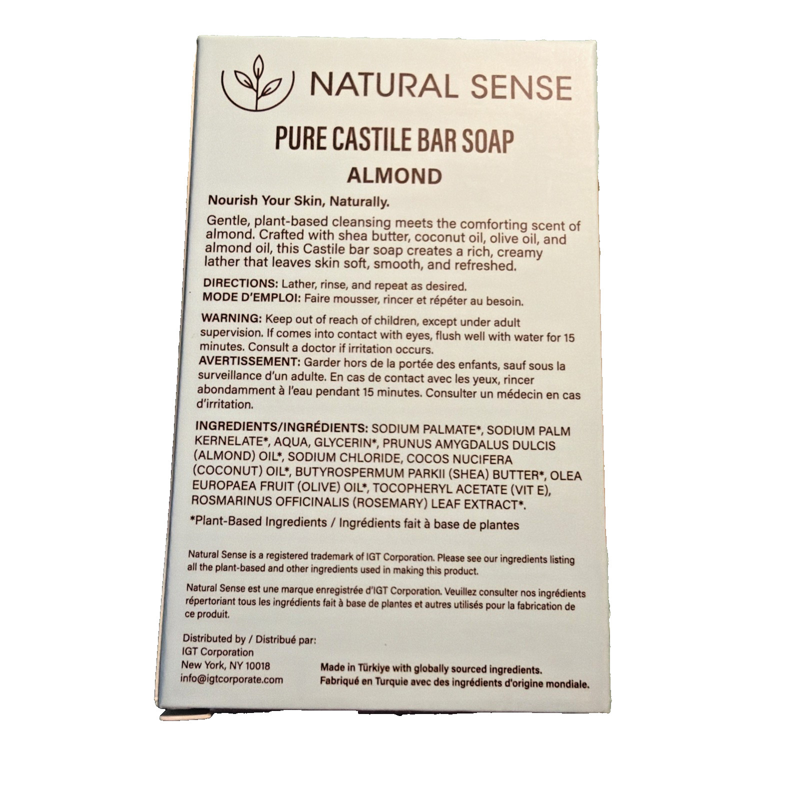 Natural Sense Pure Castile Almond Bar Soap Plant Based Shea Coconut Olive Oil 11