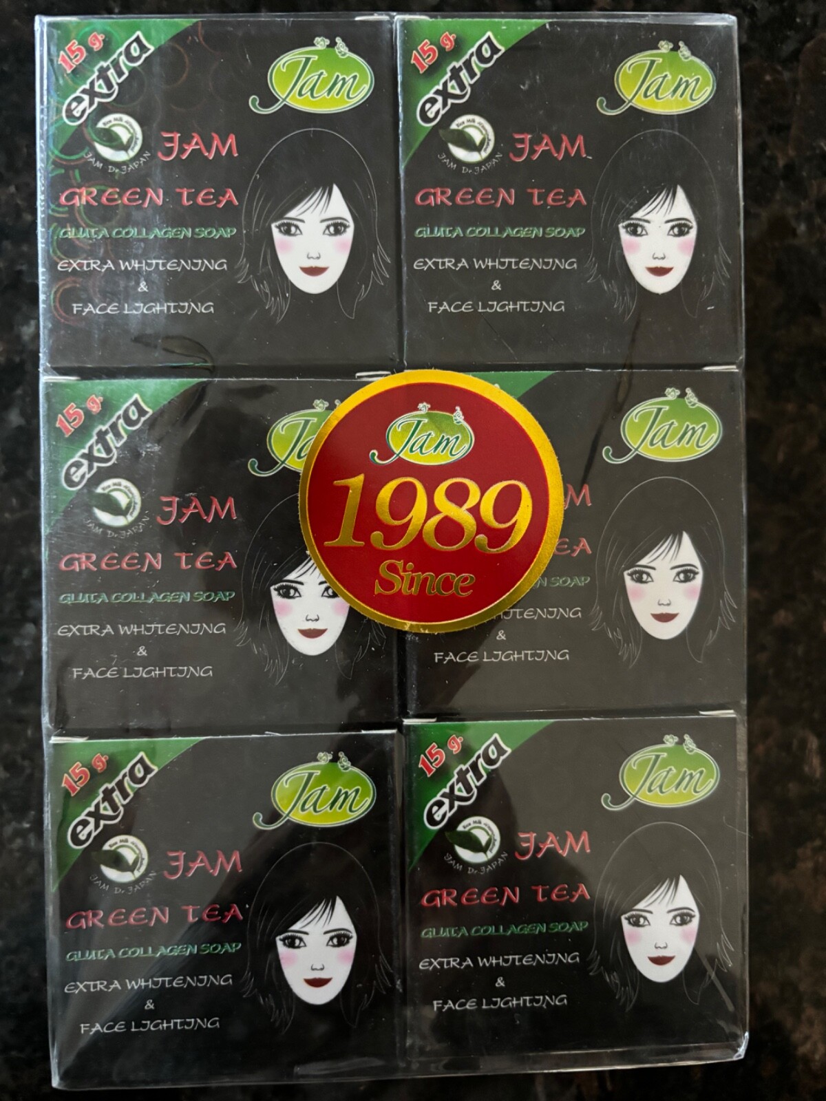 12 bars x 65g JAM Green Tea Collagen Herbal Soap – Body Face